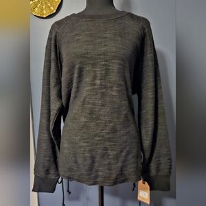 NWT MV Sport Heathered Lace Up Sweatshirt Size XXL